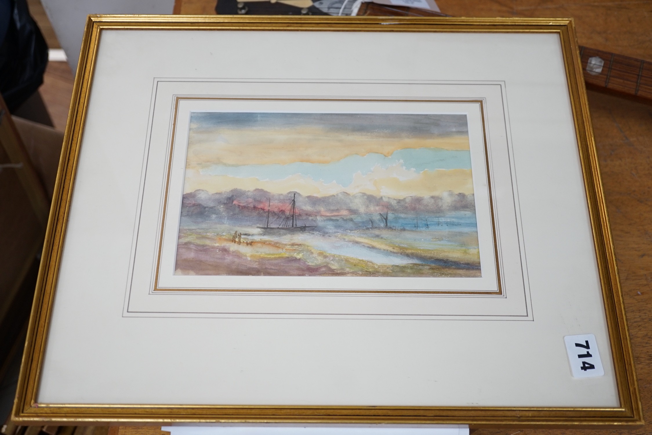 F.E. Jackson, watercolour, 'Headland Val der Chann', signed, 16 x 50.5cm, together with a group of assorted pastels and watercolours